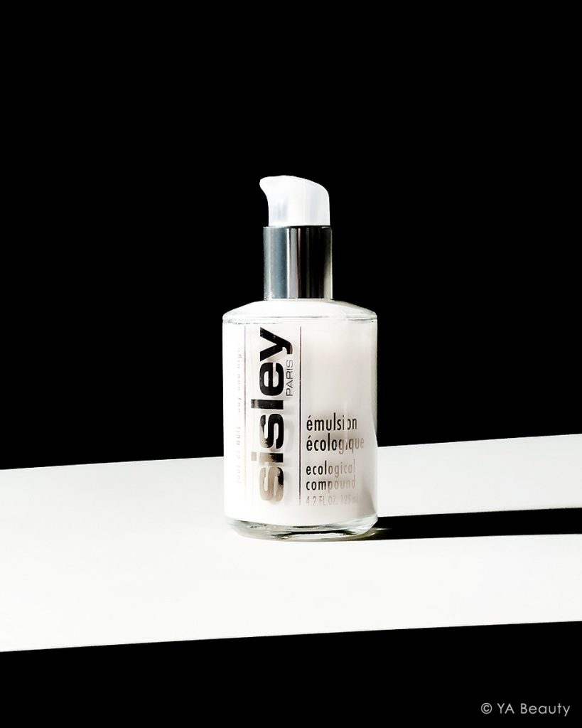 Sisley Paris Ecological Compound moisturizer high end editorial product still life photography on dramatic black and white background