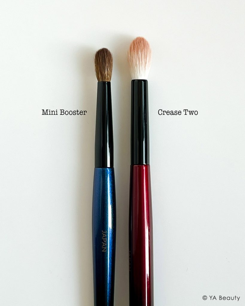 Sonia G Mini Booster vs Crease Two crease brush size comparison